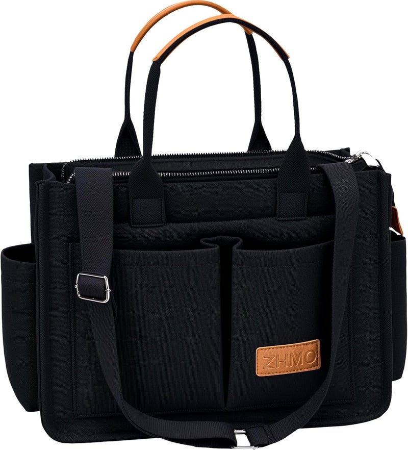 ZHMO Canvas Tote Bag for Women,Women's Bags Crossbody Bags Work Laptop Tote Bag Large Handbags Purse for Travel Nurse Teacher - Image 1